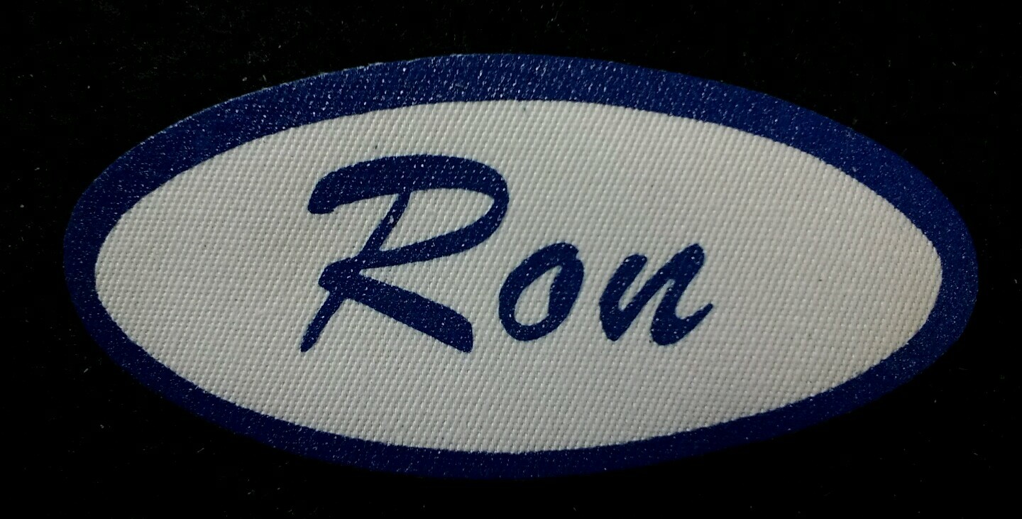 Ron Vintage 1960s Cursive Name Patch Uniform Shirt Iron On  RARE VHTF Bronx NY