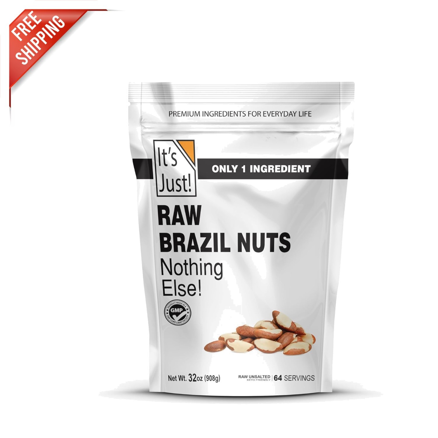 Healthful 2lb Raw Brazil Nuts - Unsalted, Non-GMO, Rich in Selenium & Vitamin E