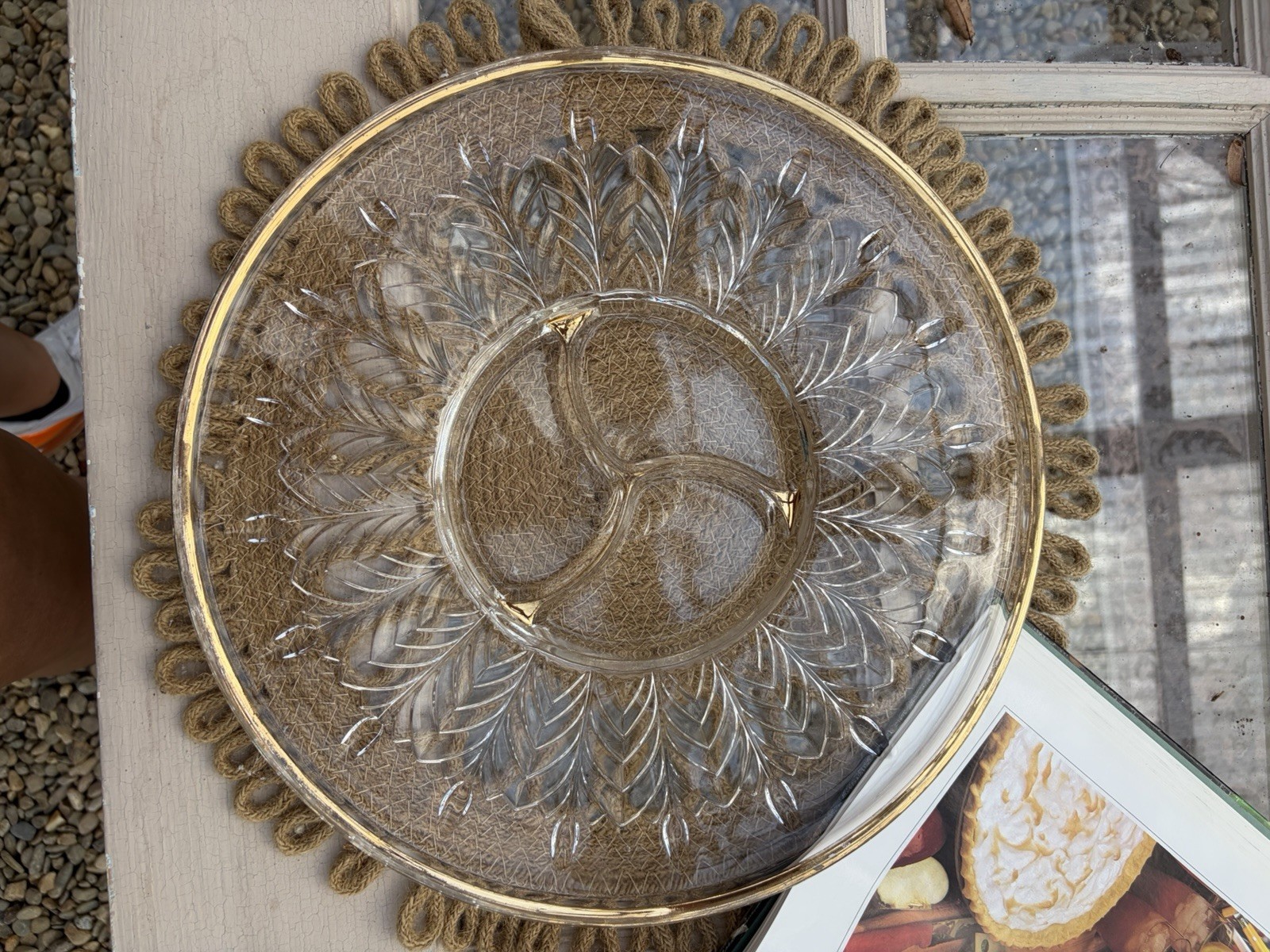 Vintage Jeannette Glass Serving Platter 