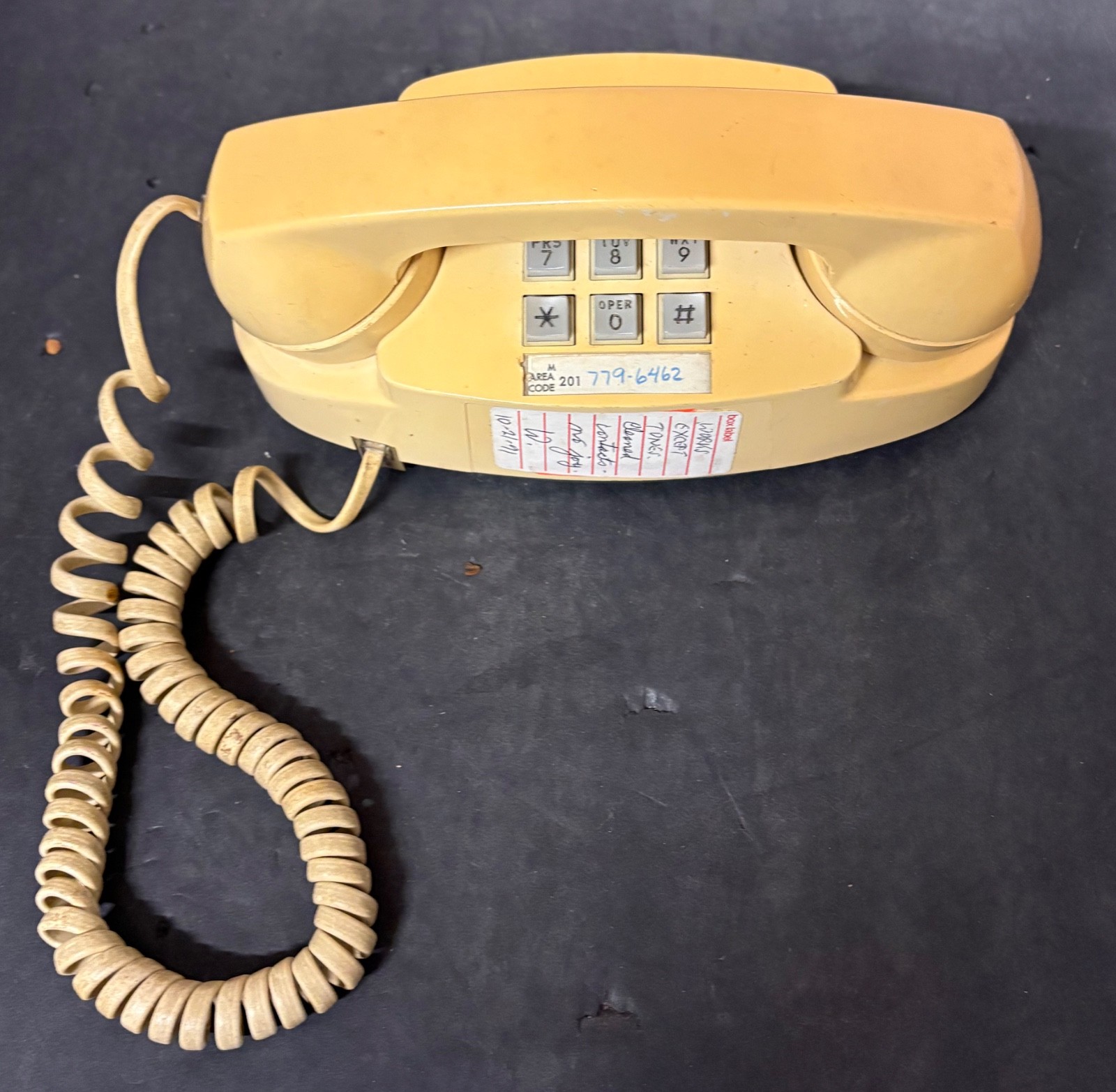 Bell System Western Electric Princess yellow push button touch tone phone PARTS