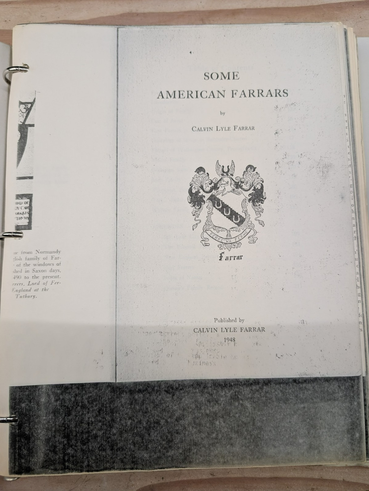 Some American Farrars Facsimile Research Copy Genealogy Reference