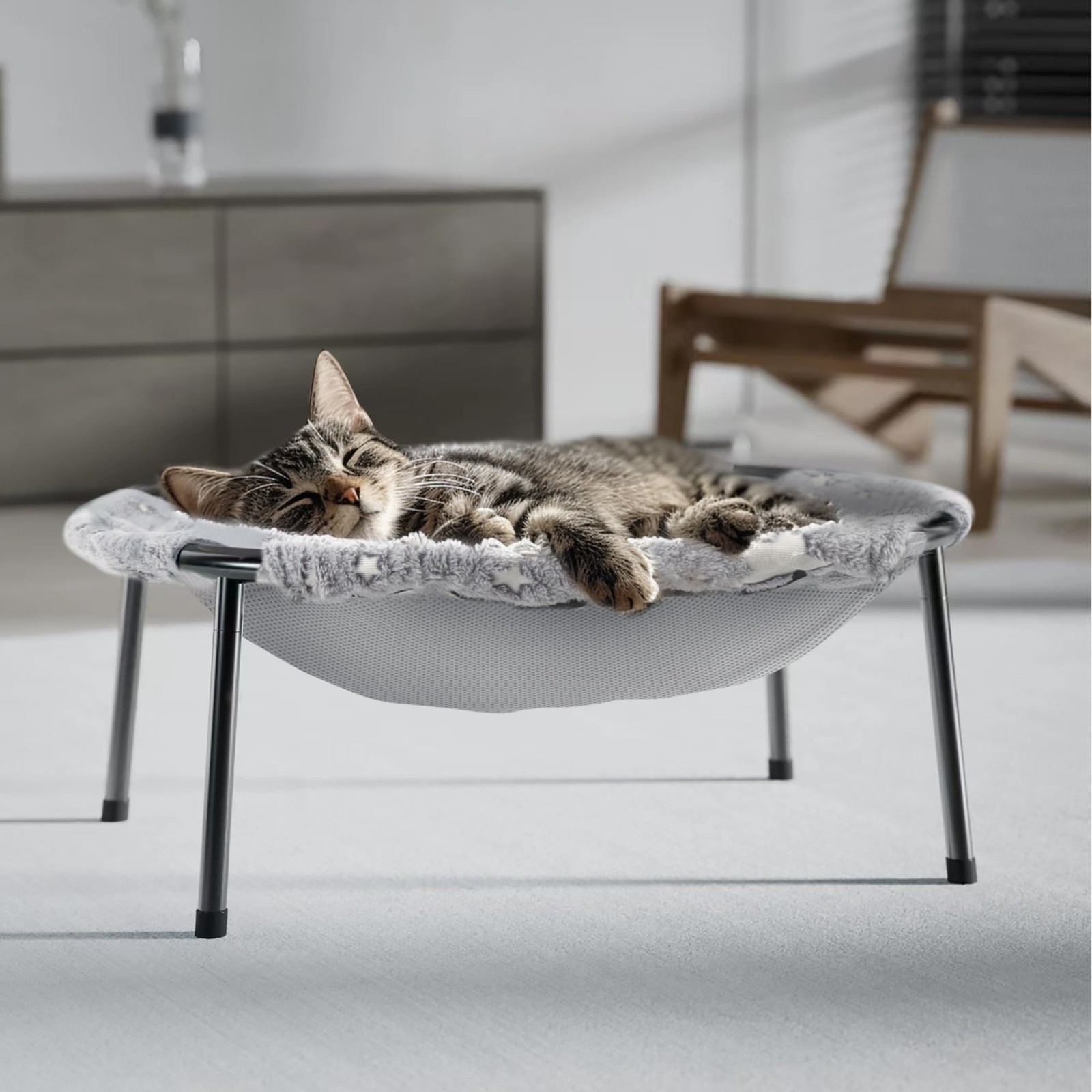 Elevated Cat Bed Glow-in-The-Dark Hammock Large Indoor Machine Washable