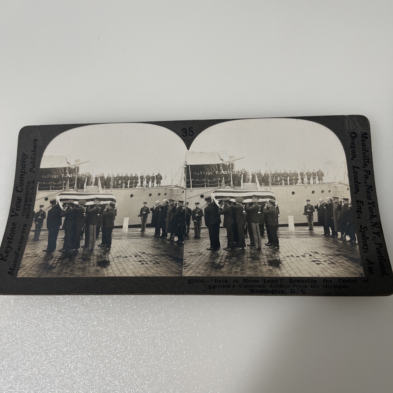 Stereo, Keystone View Company, Back to Home Land, Removing the Casket of America
