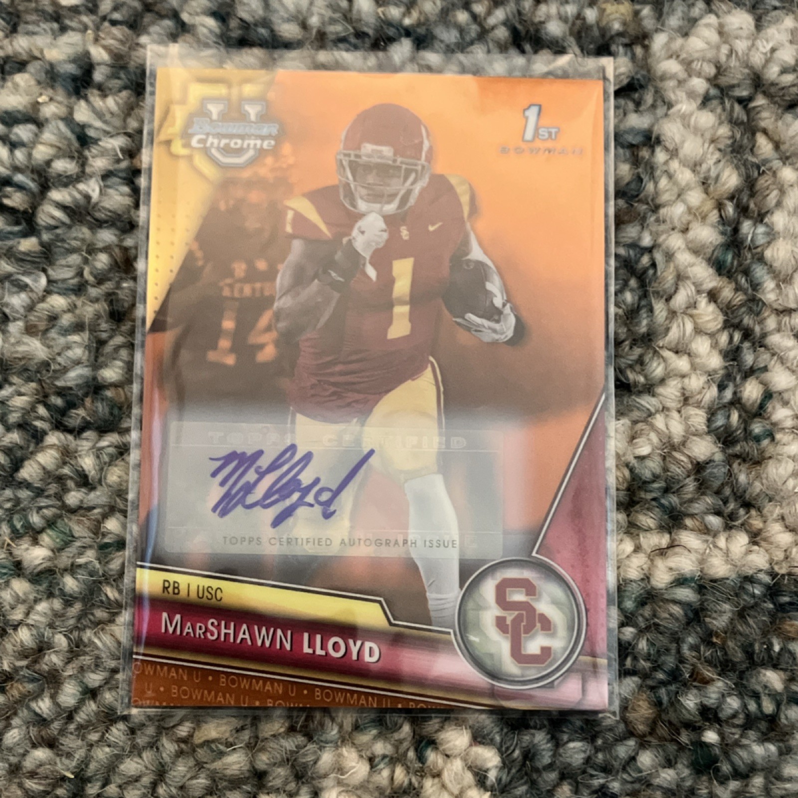 Topps 2023 Bowman University Chrome MarShawn Lloyd USC Autograph /25 1st Bowman