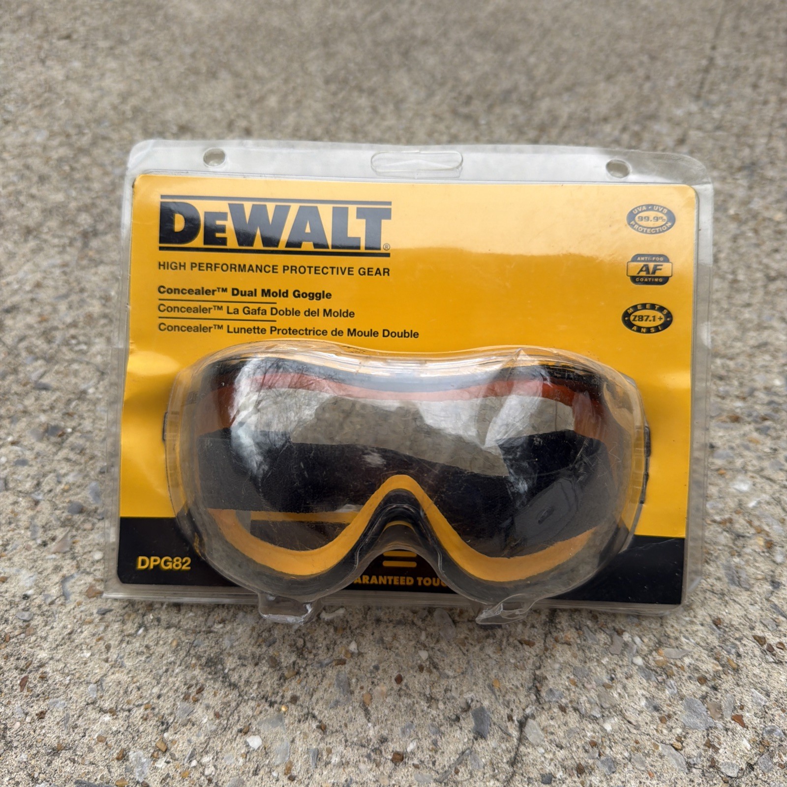 Dewalt DPG82 Dual Mold Safety Goggles Anti-Fog Lens Built-In Ventilation
