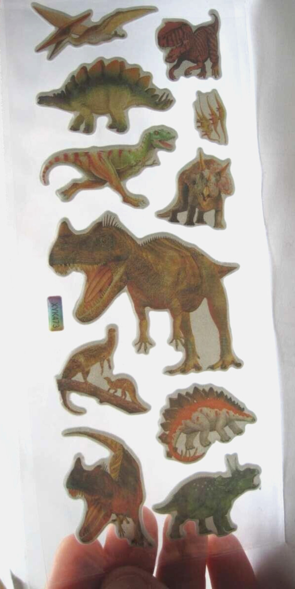Dinosaur T Rex Steg Vicious Stickers XYK473 3D Puffy Puffed Bubble Sticker Sheet