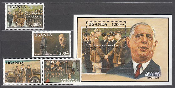 Uganda - Mail Yvert 822/5+H 144 ** Mnh De Gaulle