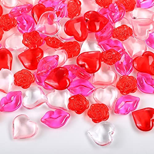  Pcs Mini Valentine‘s Day Vase Filler Acrylic Valentine‘s Day Table Scatter 500