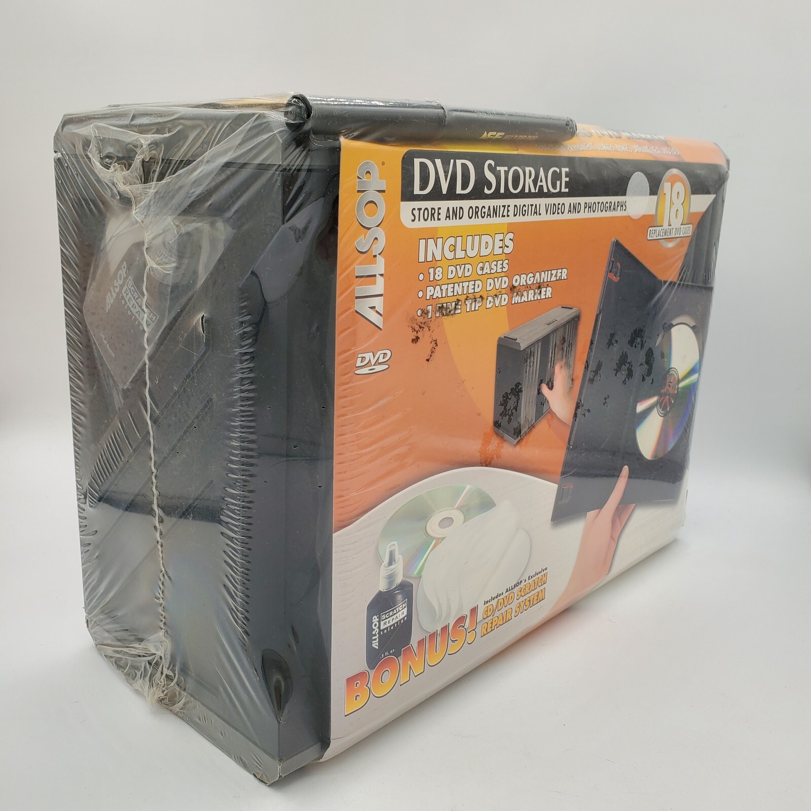 Allsop DVD Storage Organizer Set 18 Cases Marker Scratch Repair Kit New Sealed