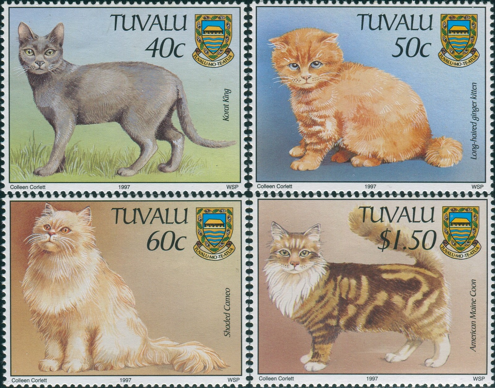 Tuvalu 1997 SG786-789 Cats set MNH