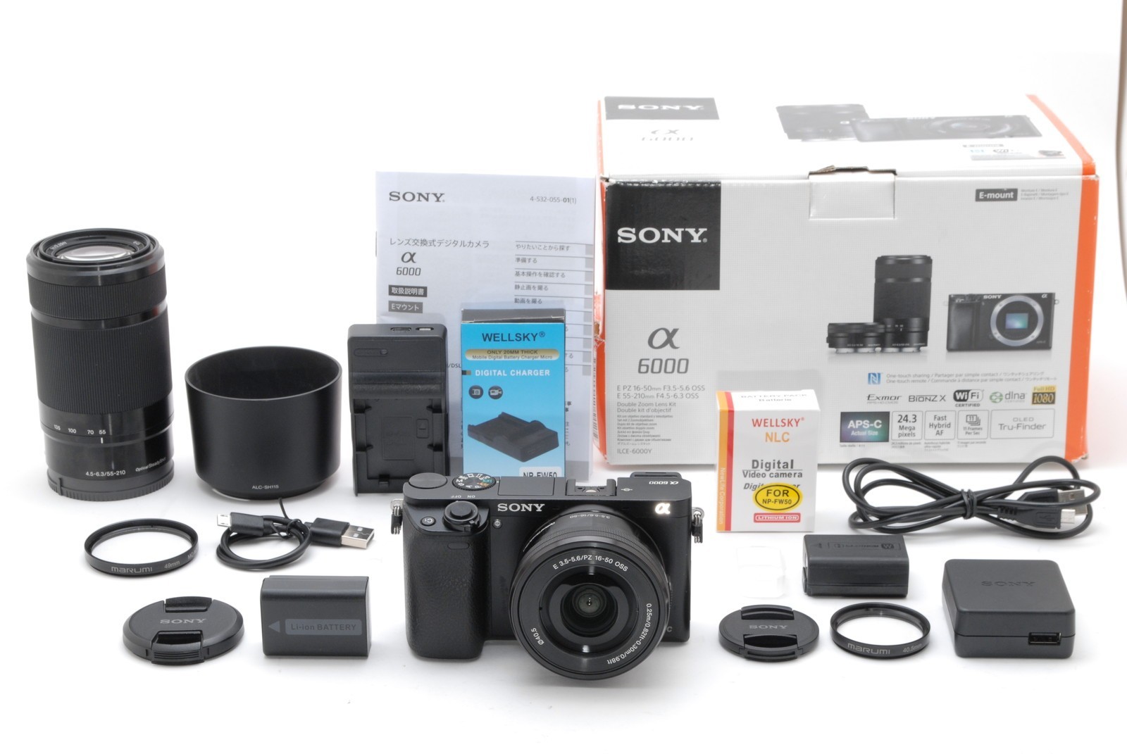 Sony Alpha a6000 ILCE‑6000Y Mirrorless Camera w/16‑50mm & 55‑210mm Zoom Lens Kit