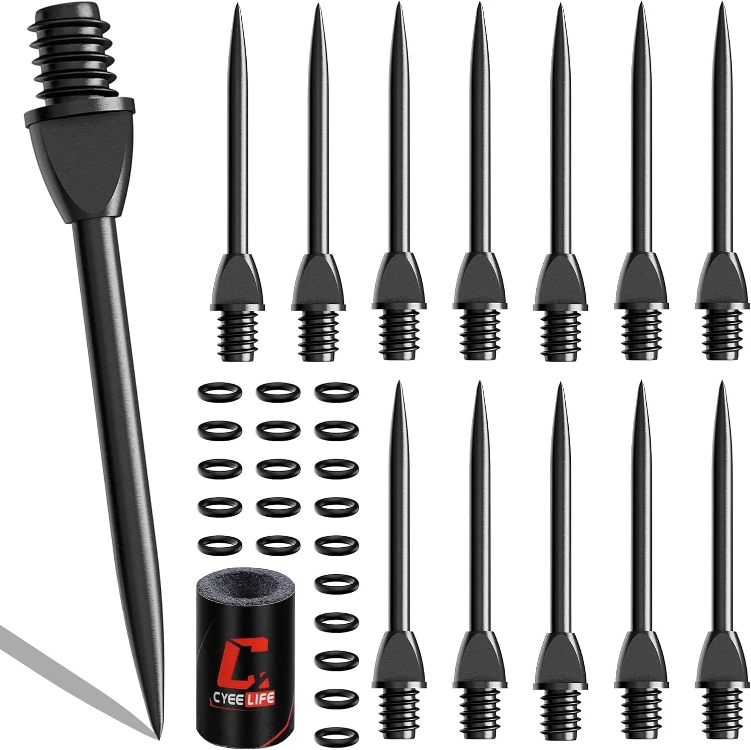 CyeeLife Steel Dart Tips 12pcs,Dart Tip Removal 2BA Thread Soft Dart Tips Con...