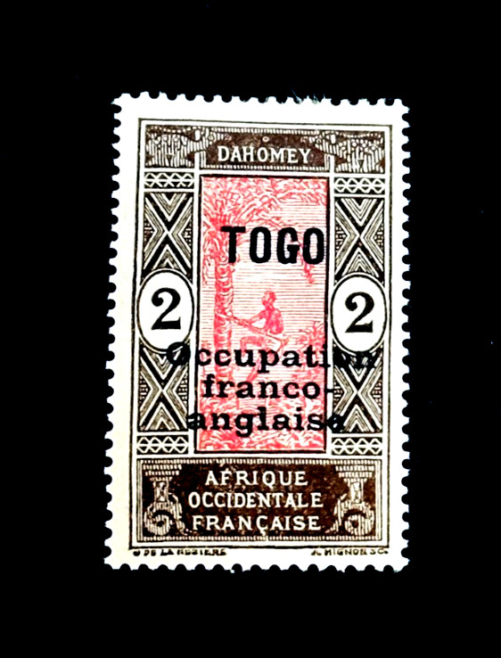 TOGO Stamp - 1916 Dahomey Overprint France Occupation Sn 177 MHR r27