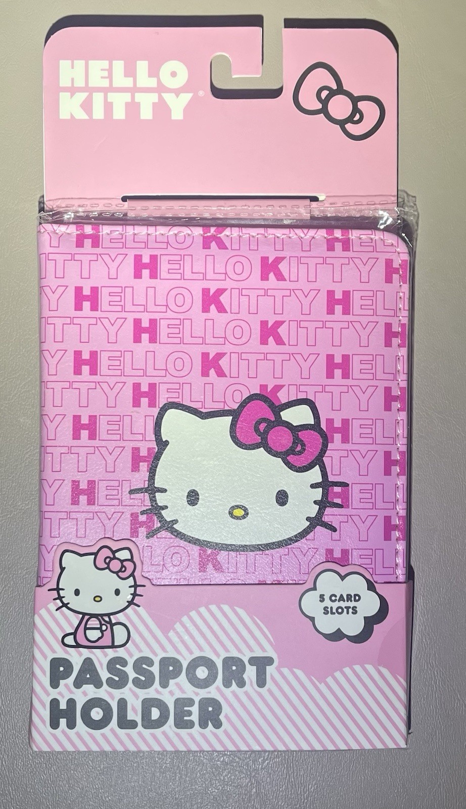 Hello Kitty Passport Holder 5-Card Slot Travel Wallet Sanrio