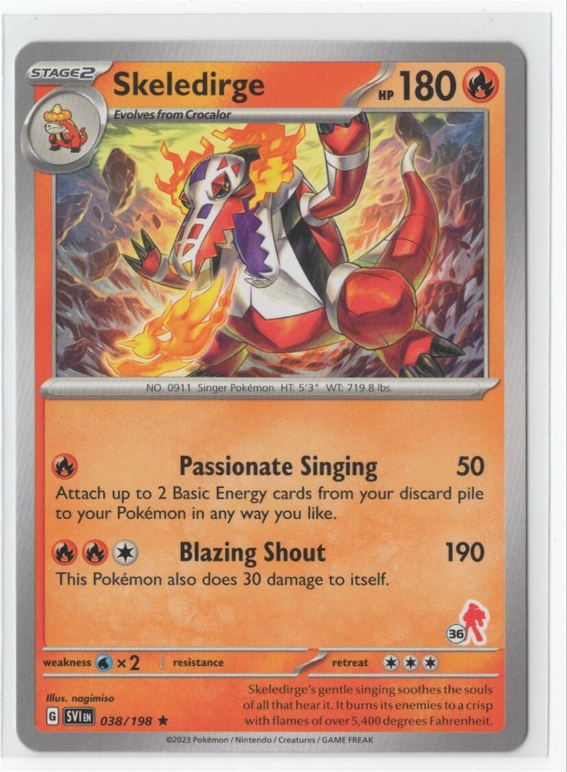 Pokemon Scarlet & Violet - 038/198 Skeledirge Armarouge Stamped #36