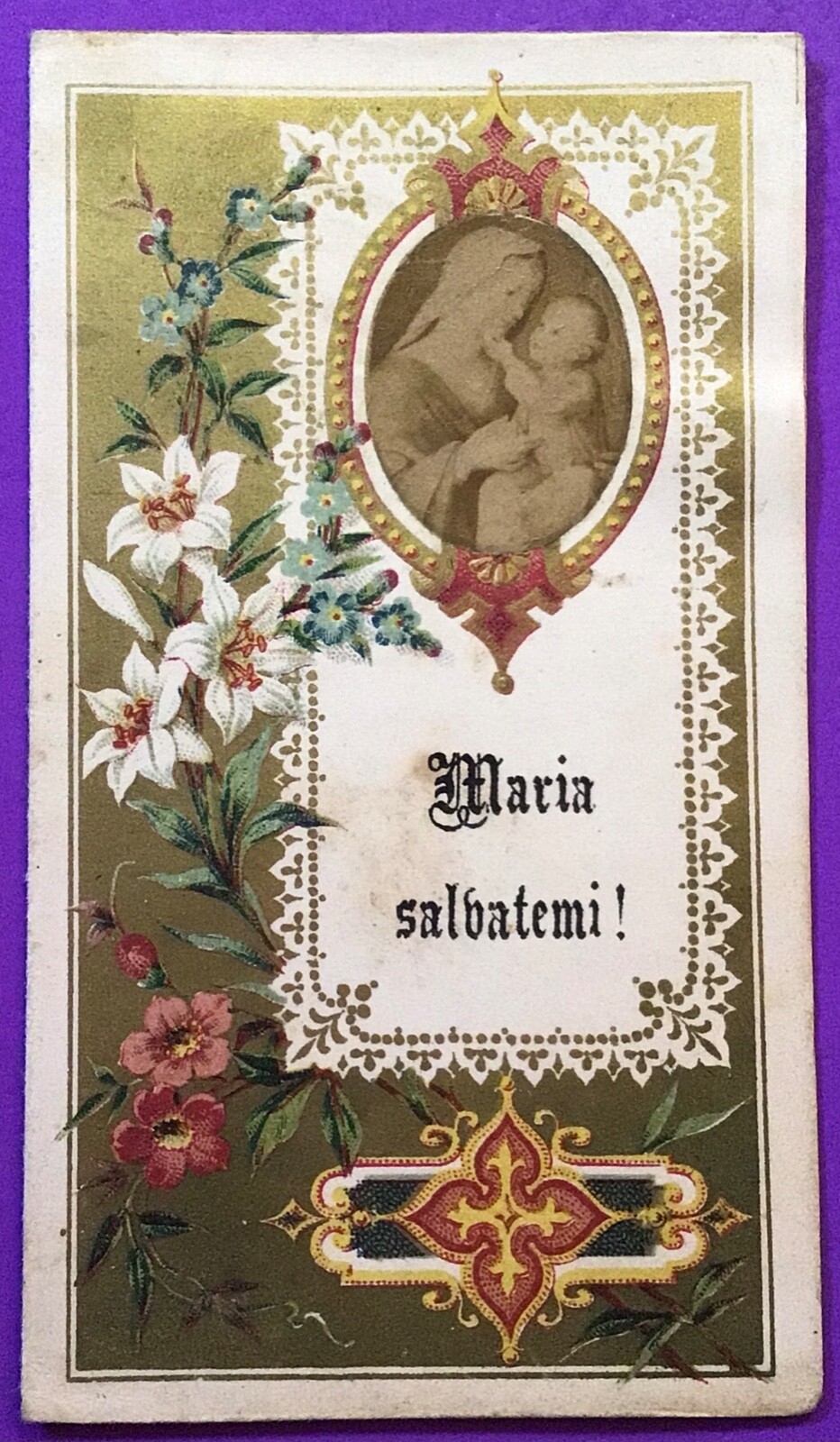 SANTINO HOLY CARD, BLESSED VIRGIN MARY - REF. 9656