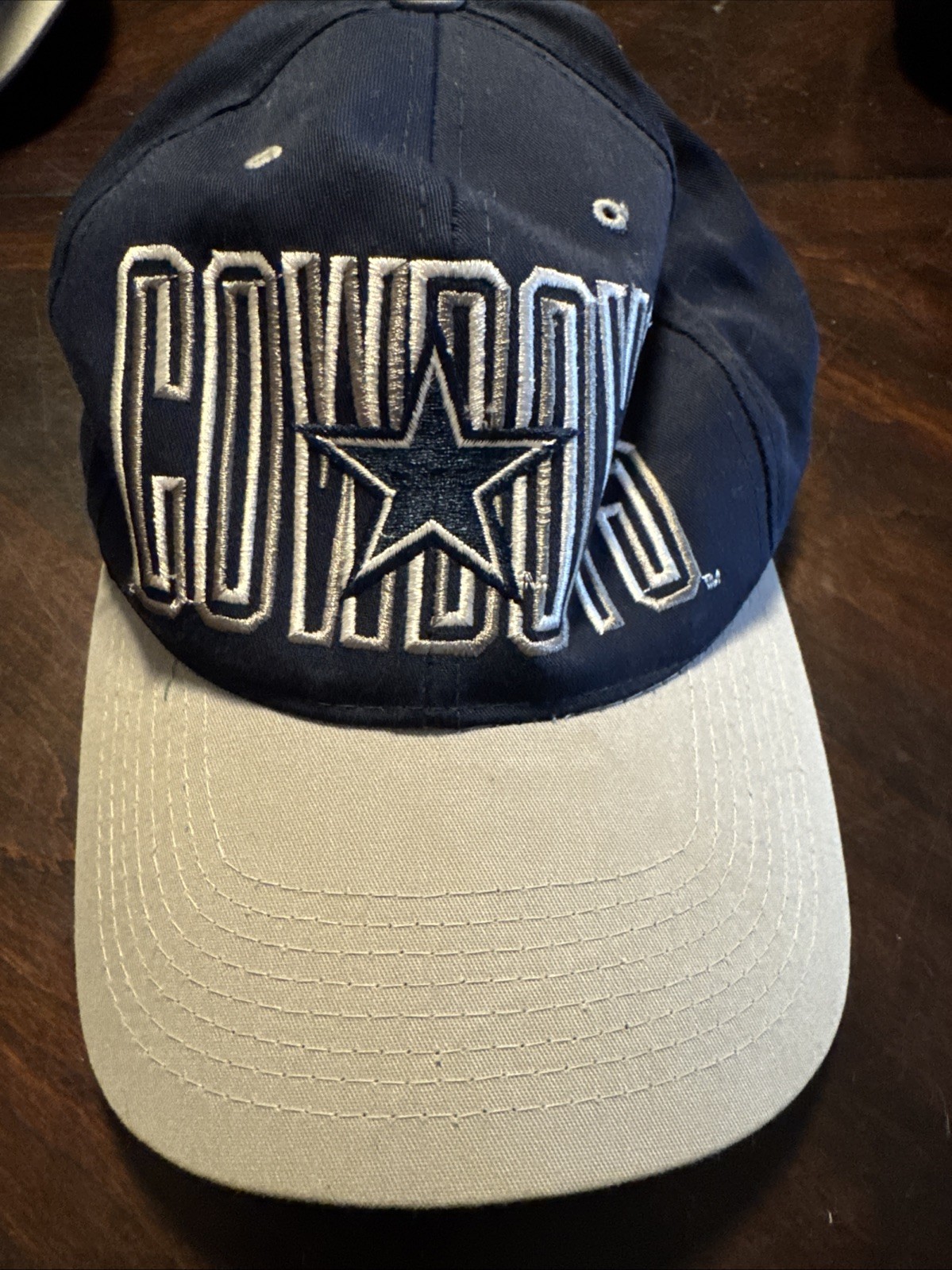 NFL Vintage Dallas Cowboys Adjustable Cap Blue With Grey Bill And Blue Star 1121