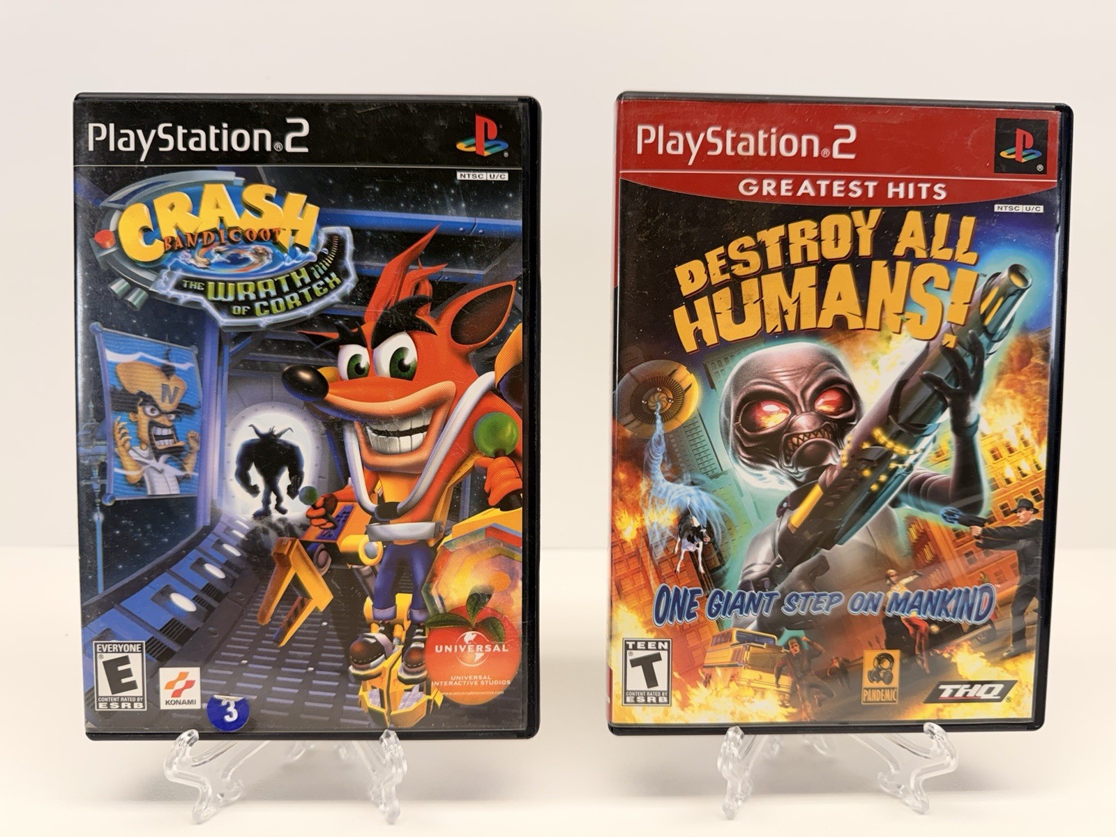 Crash Bandicoot: The Wrath of Cortex & Destroy All Humans (Play Station 2 PS2)
