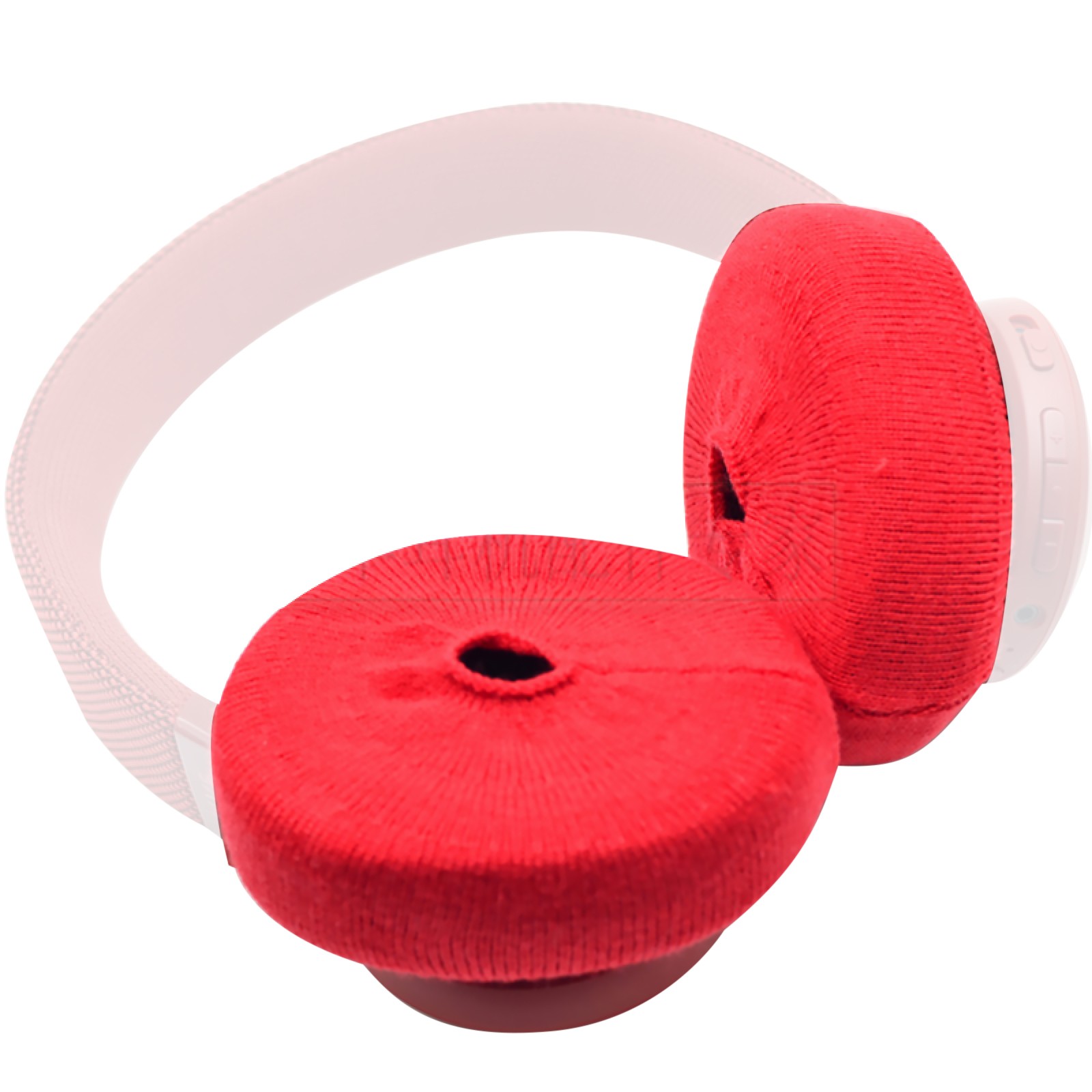 2Pcs Red Anti-dust Velour Fabric Case Cover For On-ear Over-ear Headphones dd