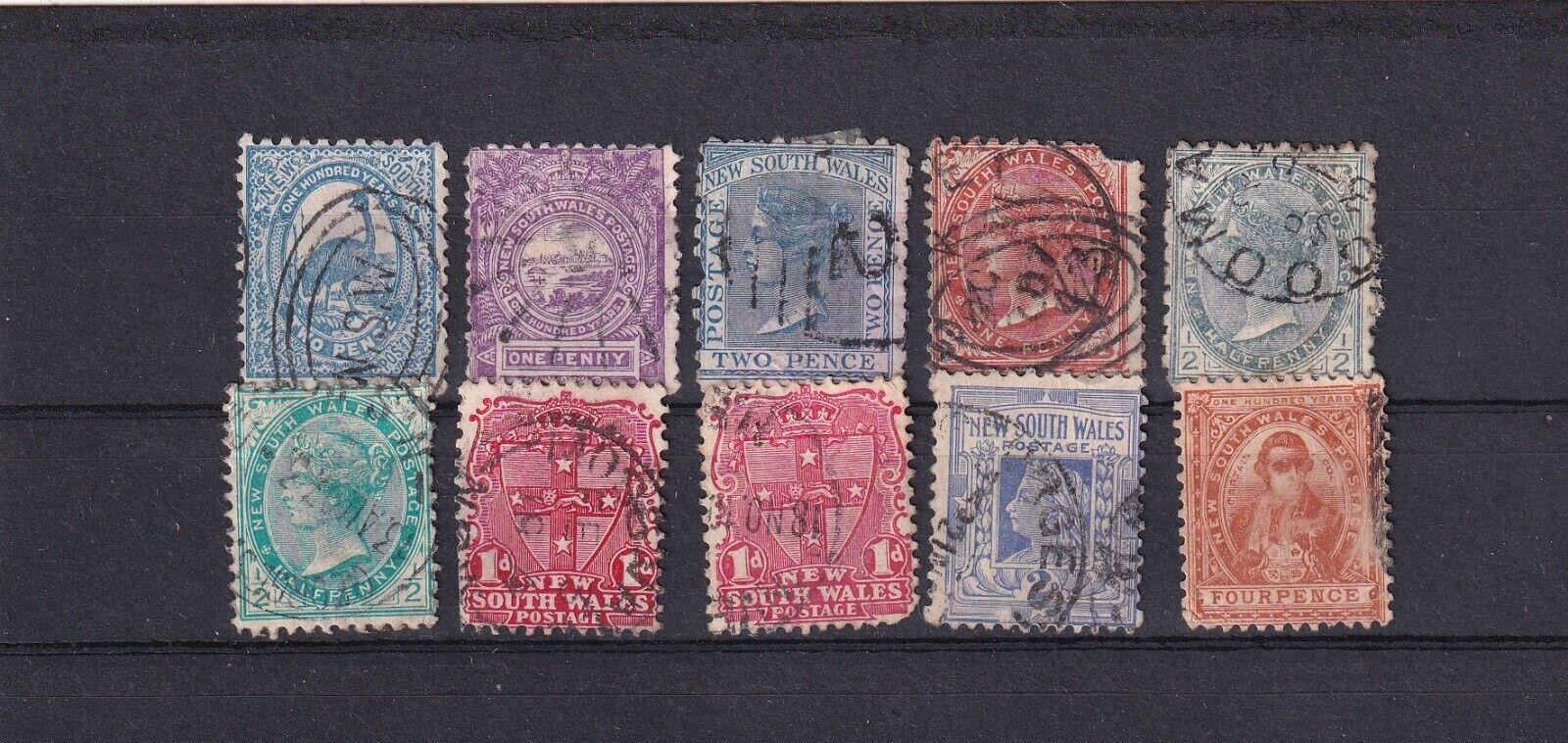 SA20b New South Wales, Australia 1860's - 1900's selection of used stamps