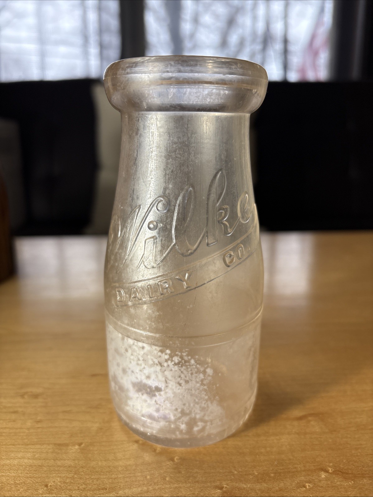 VTG 1941 Wilke Dairy Co. Half Pint Milk Bottle. Milwaukee, Wis. Embossed