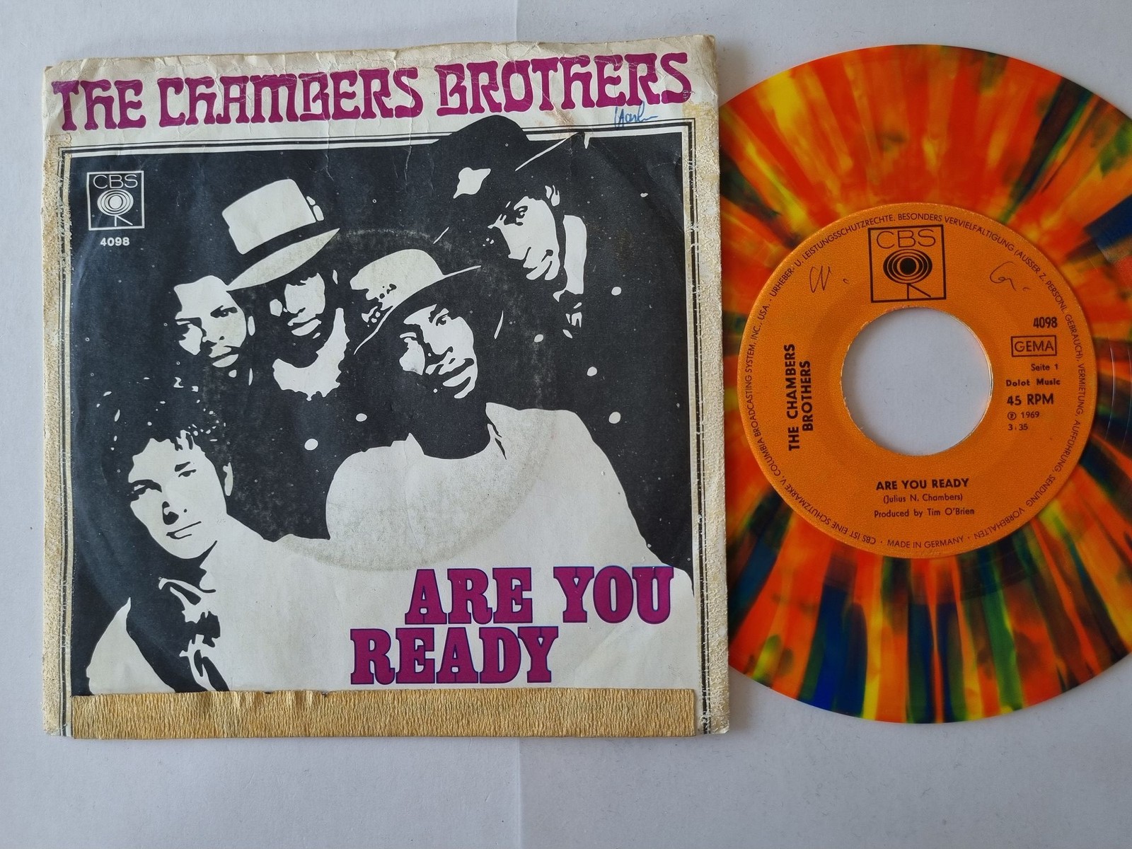 The Chambers Brothers - Are You Ready 7'' Germany/ COLOURED VINYL/ WORN COVER