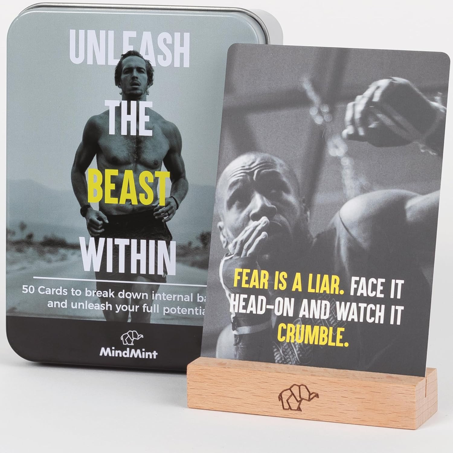 Motivational Affirmation Cards for Men - 50 Daily Affirmations & Inspirational Q