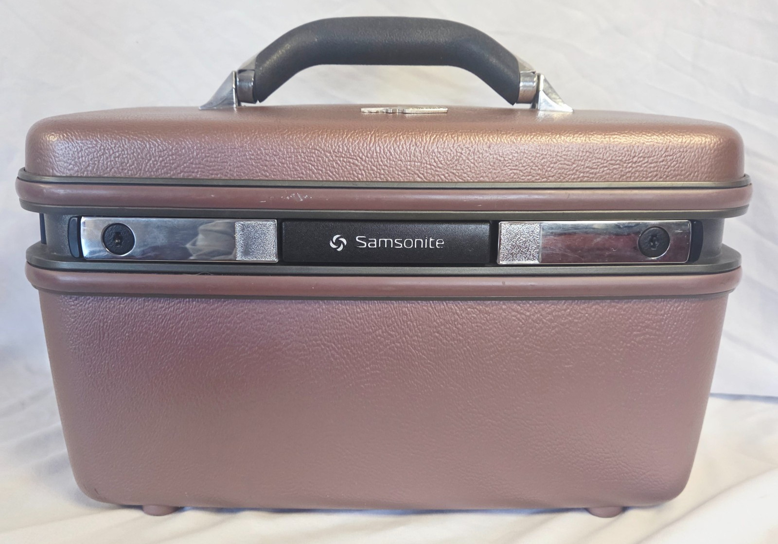 Vintage 1987 Samsonite Silhouette 4 Train Case Mauve USA w/ 2 Keys 14.5" No Tray