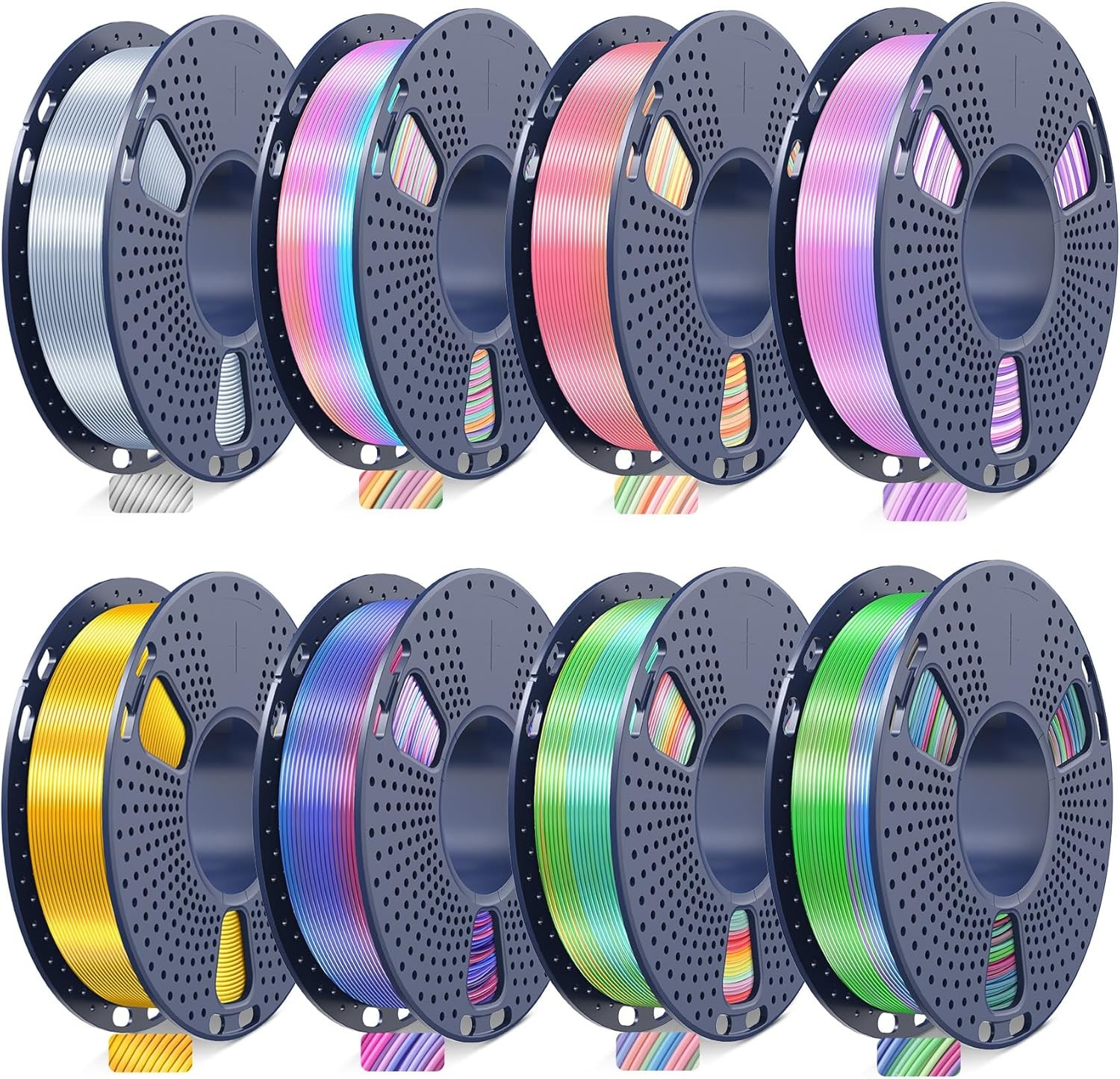 3D Printer Filament Bundle PLA Silk Filament Bundle Multicolor Shiny Silk PLA