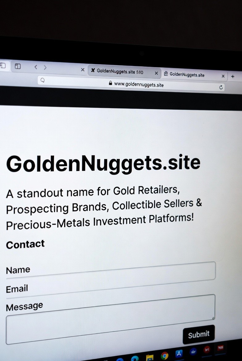 GoldenNuggets.site  Premium Domain | Gold, Nuggets, Precious Metals, Collectible