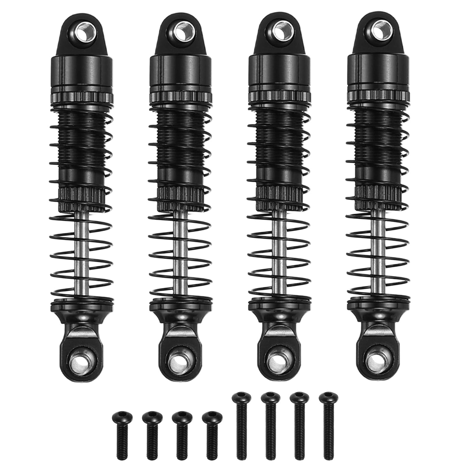 4 PCS Black 50mm Aluminum Threaded Front Rear RC Shock Absorber Damper 1/18