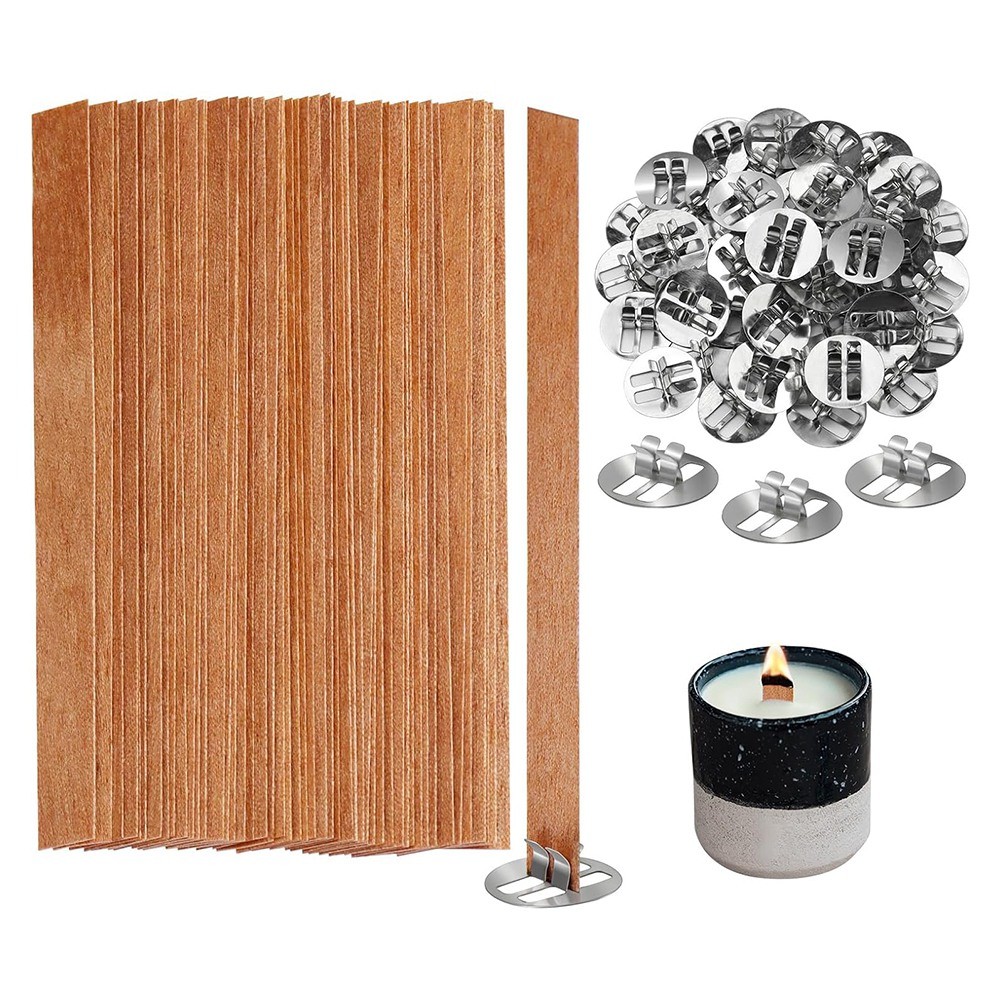 Wooden Candle Wicks 100 Wooden Wicks Candle DIY Craft A 1Set P8H15314