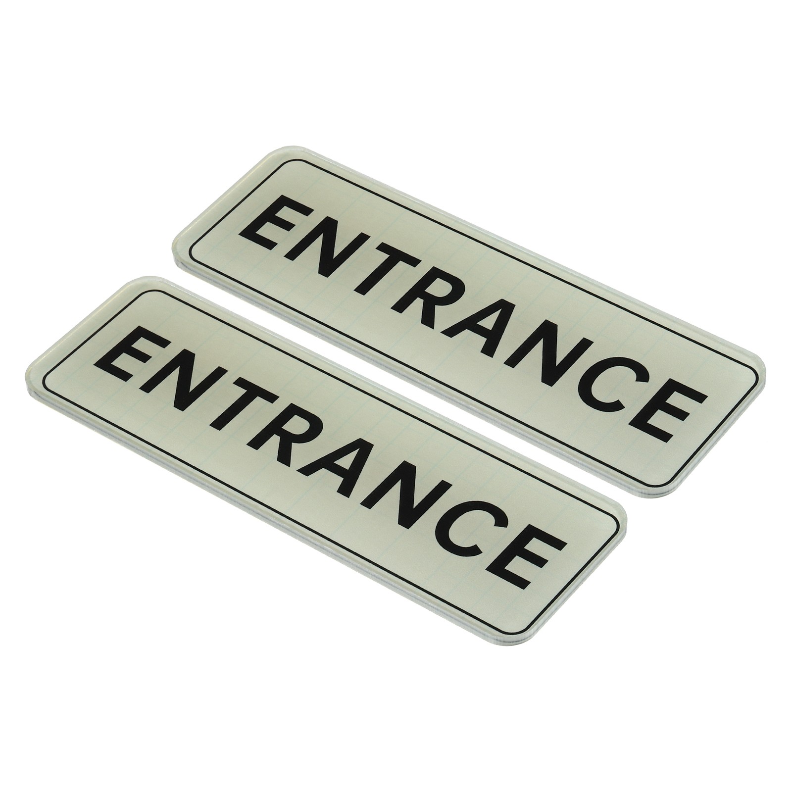 ENTRANCE sign, 2pcs acrylic 9"x3" car sticker door sticker, silver