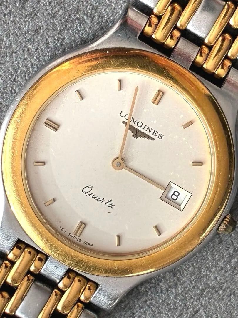 Longines Grand Classic Mens Two Tone Gold Dial Bezel Wristwatch 33mm 15cm