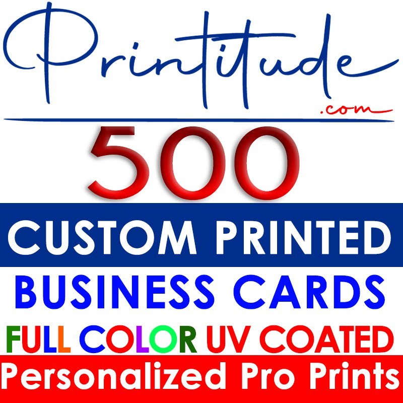 500 FULL COLOR BUSINESS CARDS 2 SIDED 16pt UV GLOSS with Personalized Artwork