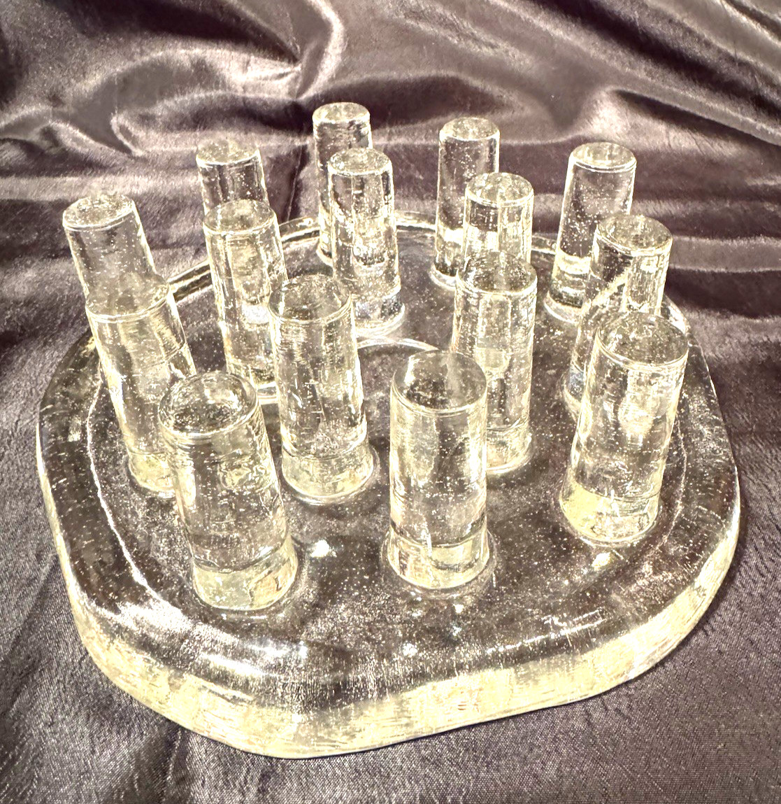 MCM Glasdesign Georgshütte Glass Food Tea Warmer Abstract Germany 1970s