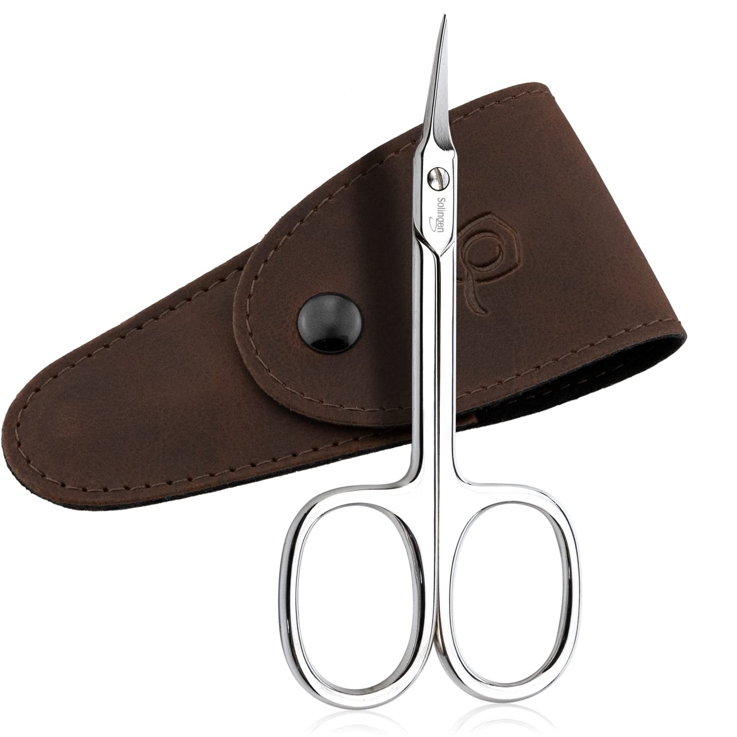 Solingen Cuticle Scissors made in Germany - with Curved Brown Tower Point 