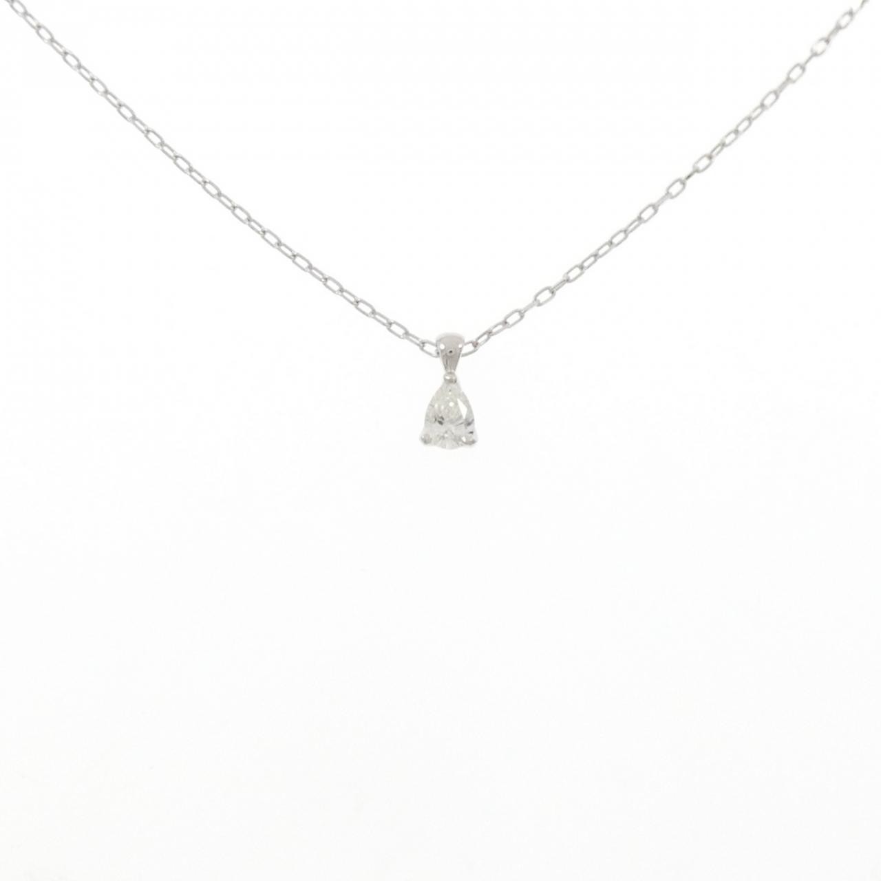 Authentic K18WG Diamond Necklace 0.19CT #270-004-147-3075