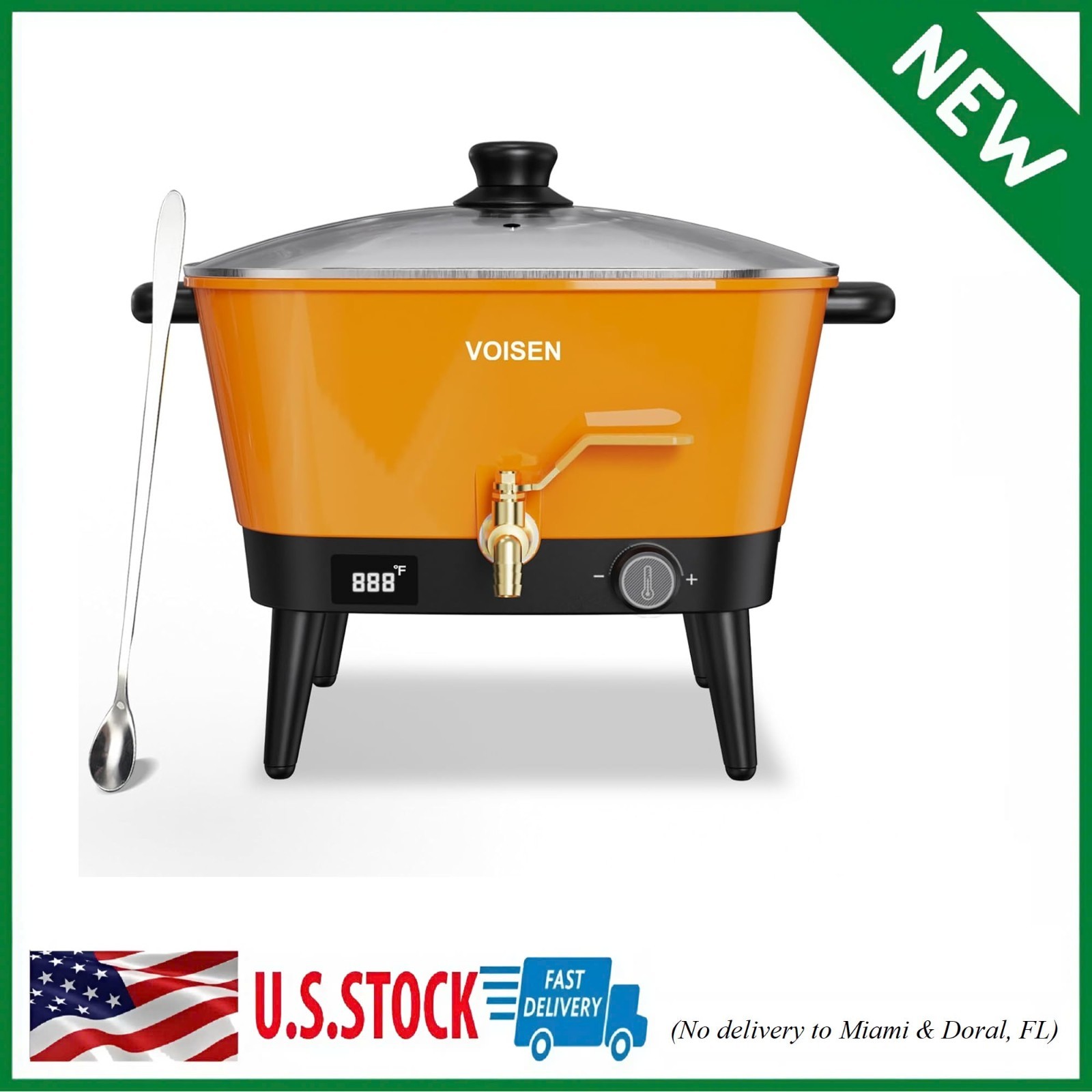 BESNEL Wax Melter for Candle Making, 8Qts Melting Pot with Orange