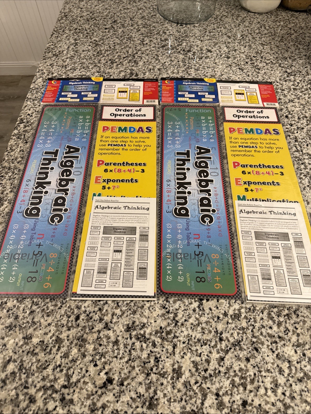 4 Full Kits Algebraic Thinking  Bulletin Boards Set , 29 Pieces X 4, Grades 3-5