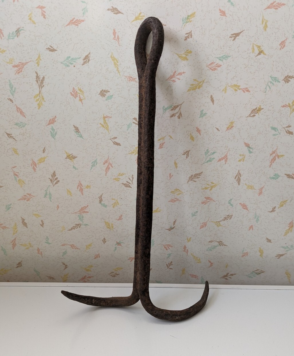 Vintage Iron 2 Claw 9.5" Grappling Hook Maritime Hook Seaside Decor