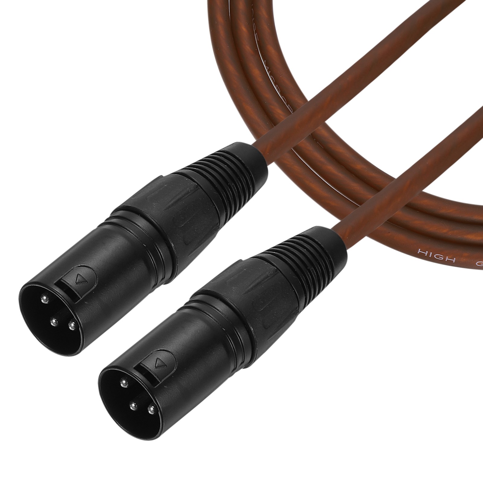 16ft 3 Pin XLR Male to Male Mic Cable XLR Audio Professional Adapter, Brown