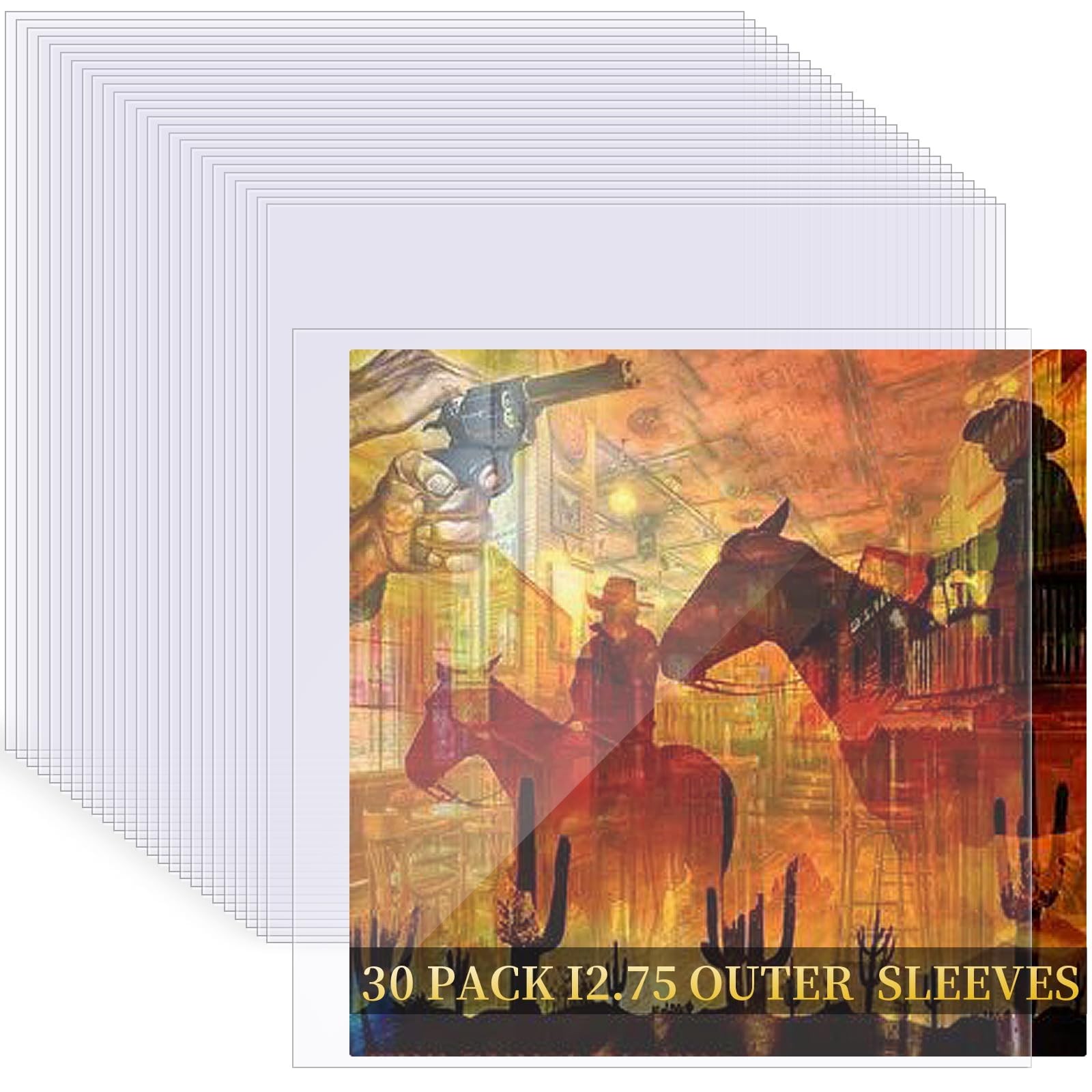 30 Pack 4 Mil Thick Vinyl Sleeves, 12.75" X 12.75" Vinyl Record Sleeve Clear...