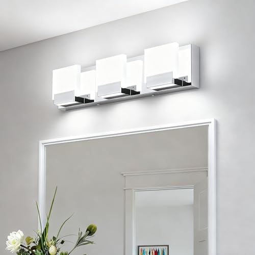  Bathroom Vanity Lights - 3 Light Modern Bathroom 3 Lights（19 inch） Chrome