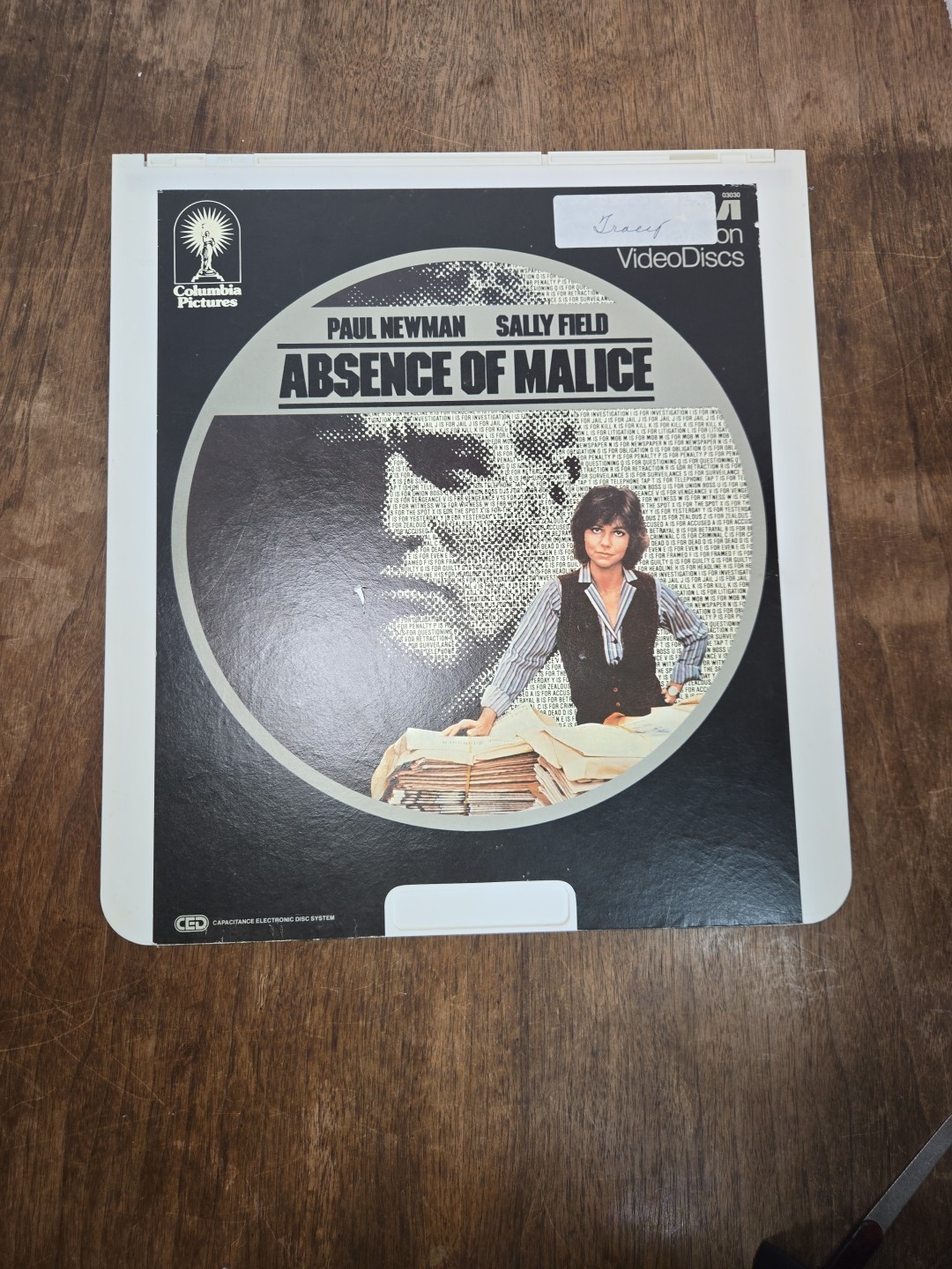 Absence of Malice RCA VideoDisc CED Paul Newman Tested 