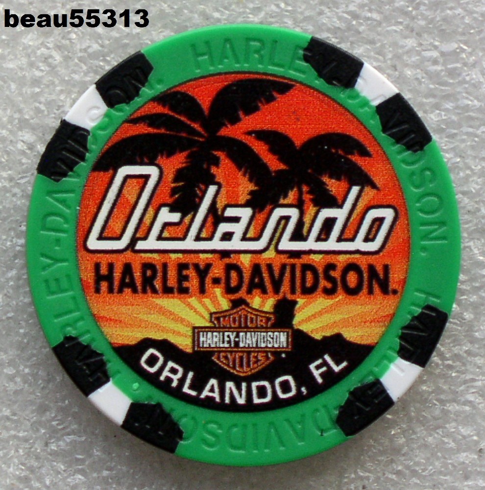 ⭐HARLEY DAVIDSON "ORLANDO" FLORIDA DEALER CASINO POKER CHIP