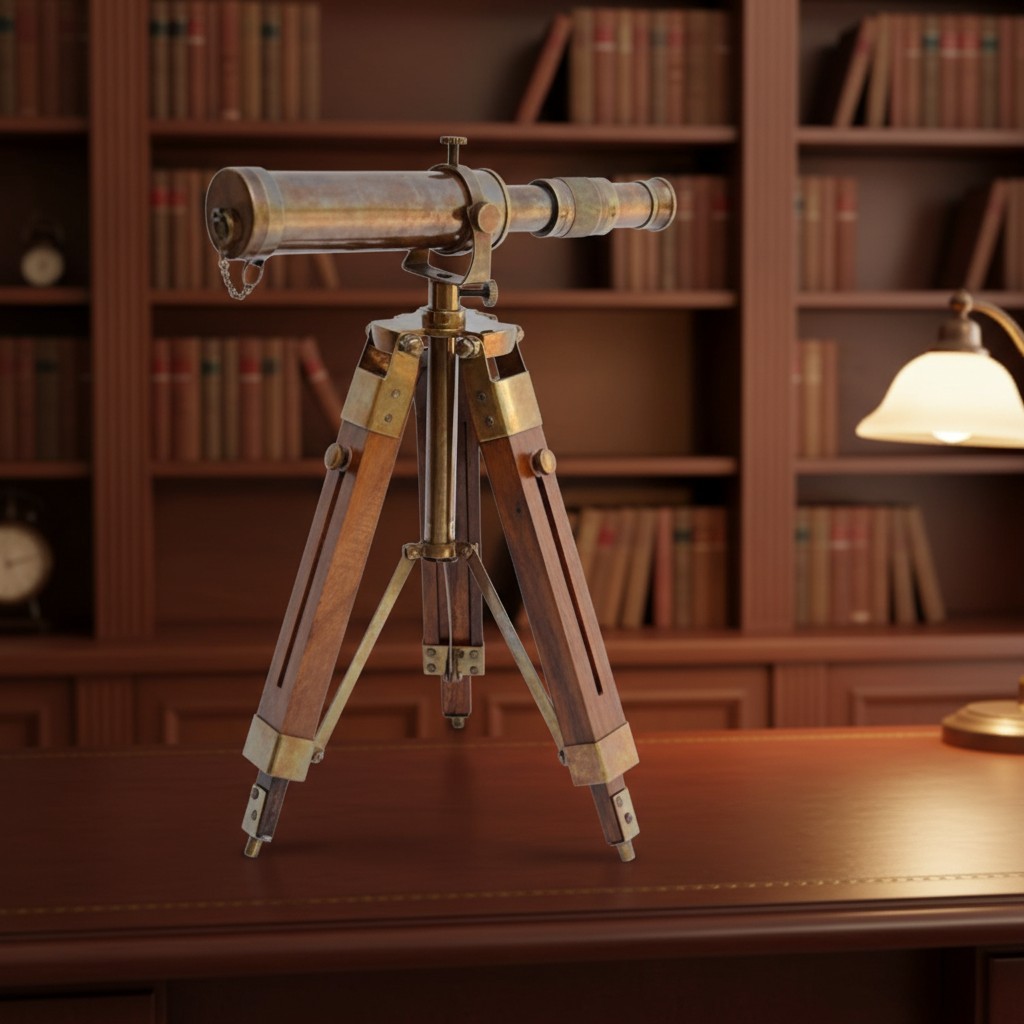 Vintage Brass Nautical Spyglass Telescope with Optics - Sophisticated Decor Item