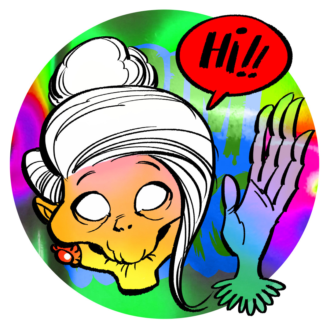 Foggy Lady Granny Grim Folks - NFT Crypto - Affordable - Good Fun Art