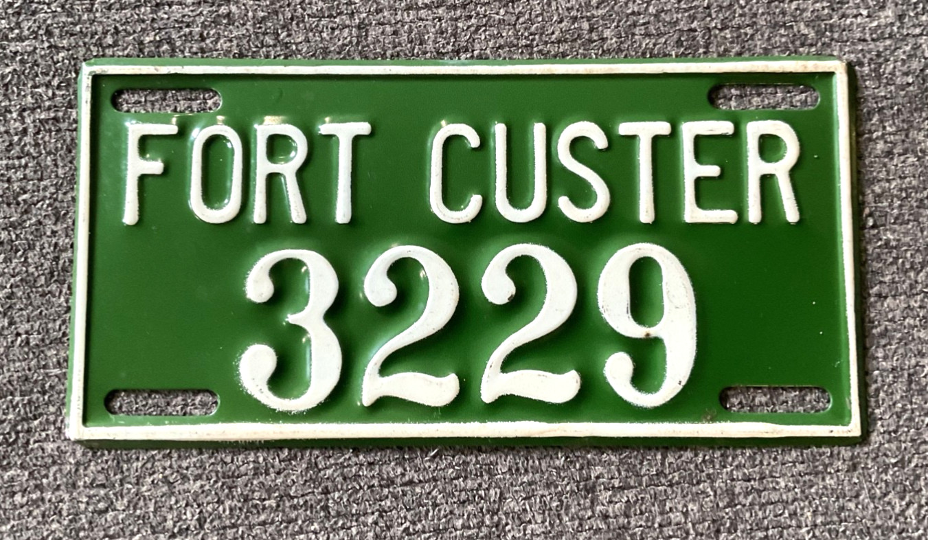 RARE 1960's 1970's FORT CUSTER MICHIGAN LICENSE PLATE ALL ORIGINAL HARD TO FIND