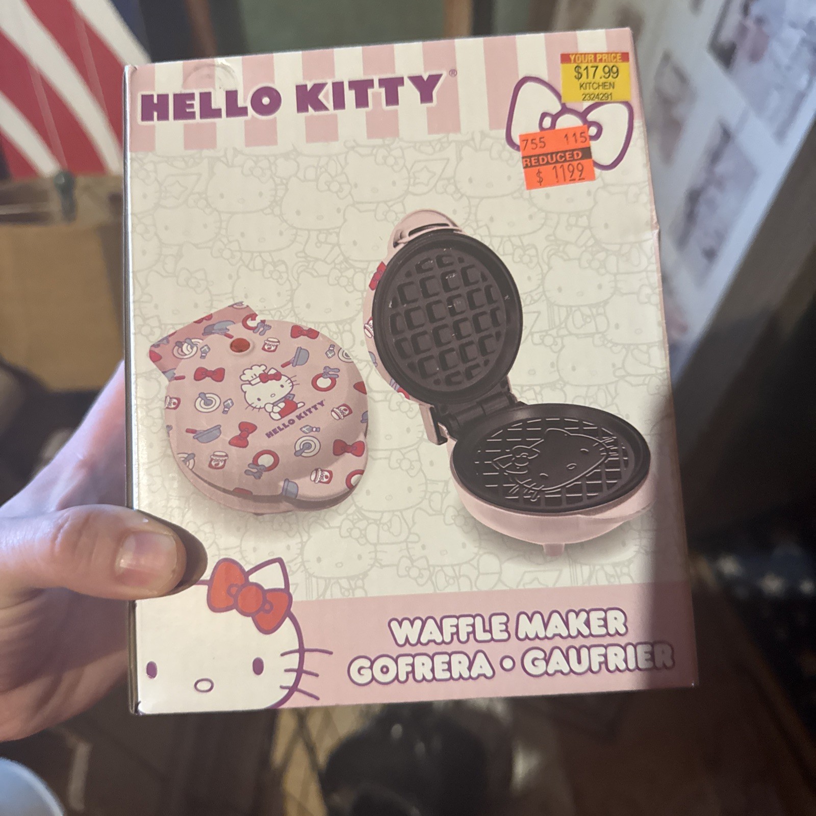 Hello Kitty Pink Waffle Maker 2024, New With Damaged Box